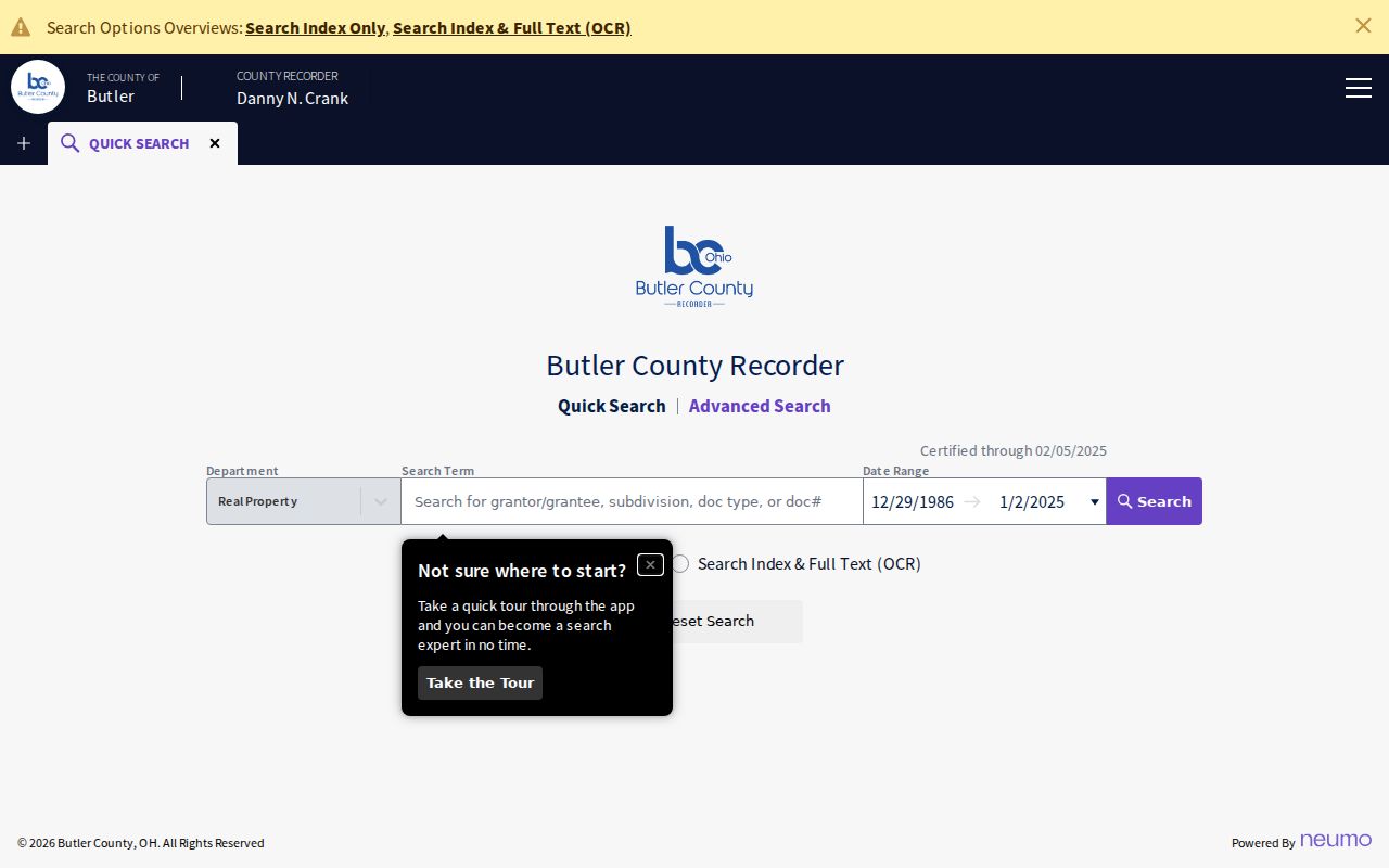 Fairfield residents directory Butler County Recorder quick search