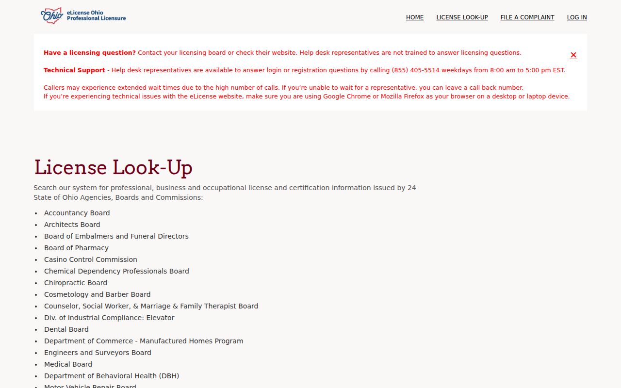 Fairfield residents directory Ohio credential lookup