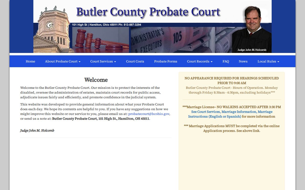 Fairfield previous residents research through the Butler County Probate Court