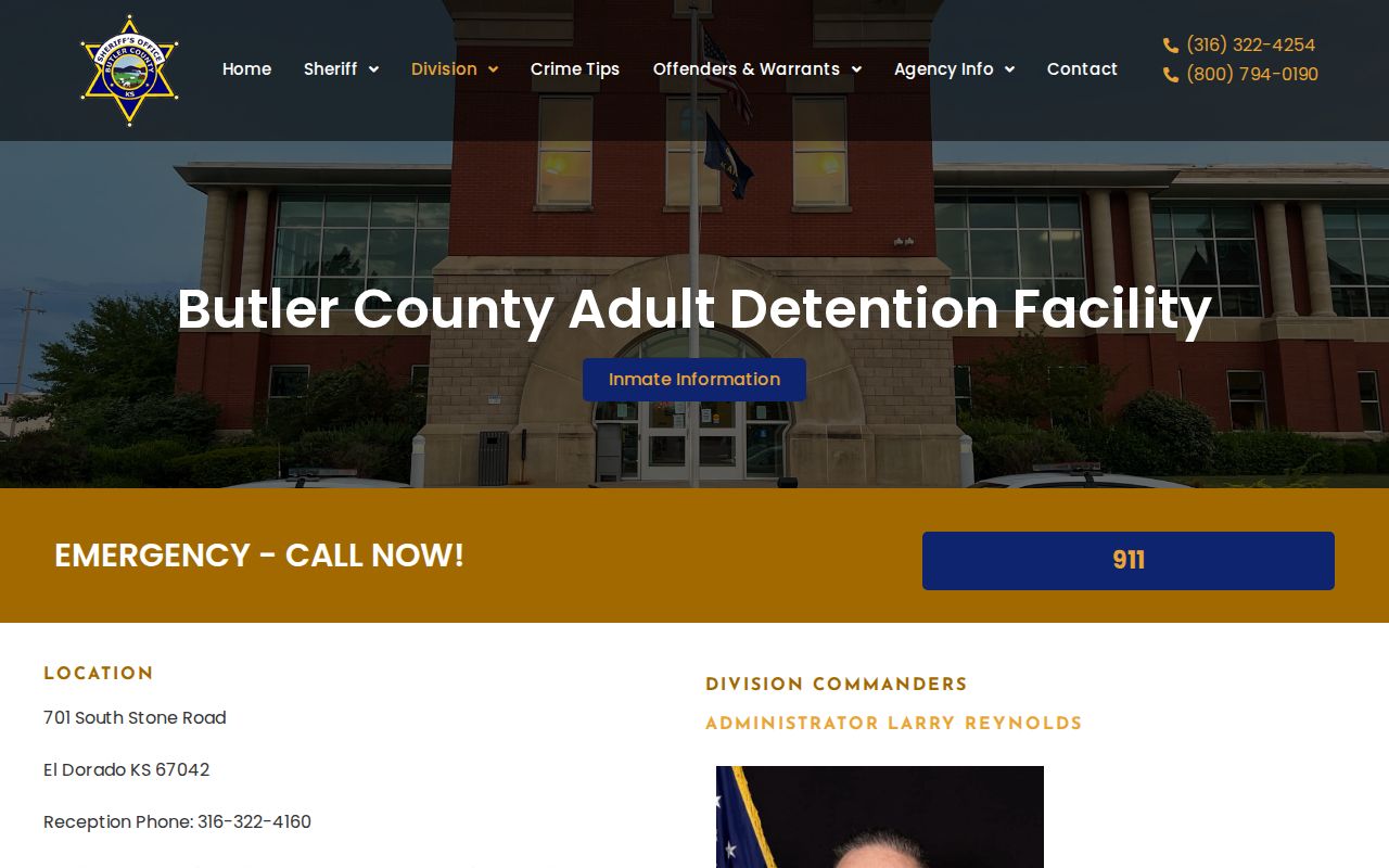 Butler County Sheriff detention division custody roster information