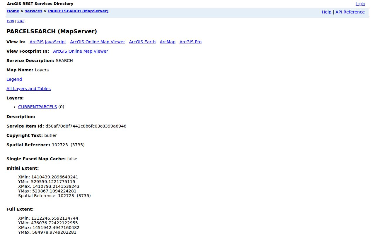 Fairfield street directory Butler County Auditor parcel GIS service